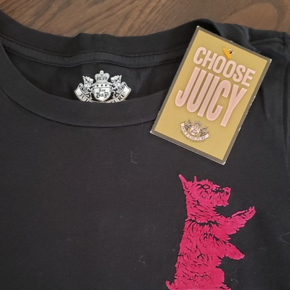 Juicy Couture black and hot pink t-shirt. - Picture 5 of 6